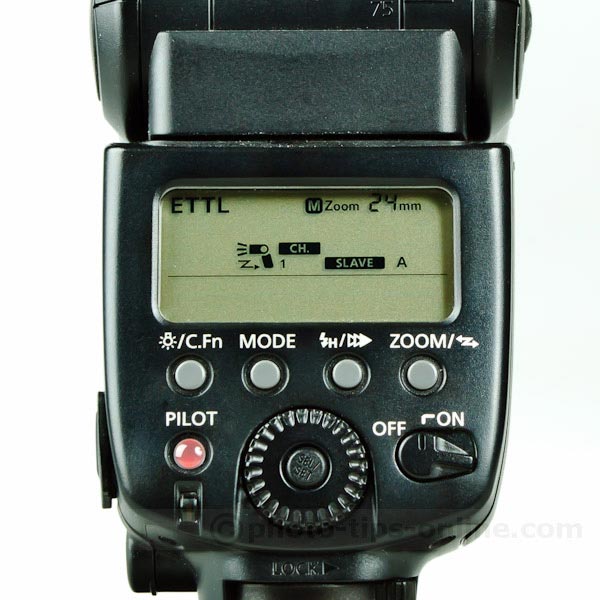 Canon Speedlite 580EX II: slave mode, group A, channel 1 @ PHOTO