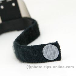 Demb Flip-it! flash reflector: Velcro patch securing strap end