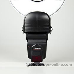 Orbis Ring Flash adapter: mounted on LumoPro LP160